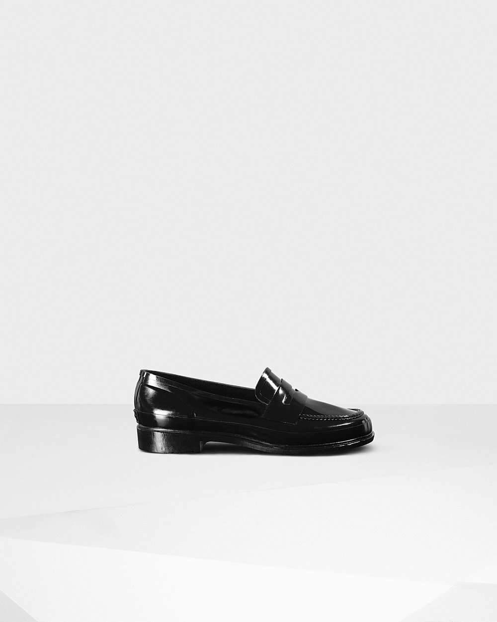 Women Hunter Original Gloss Penny | Loafers Black | NZ-12748-XDMS